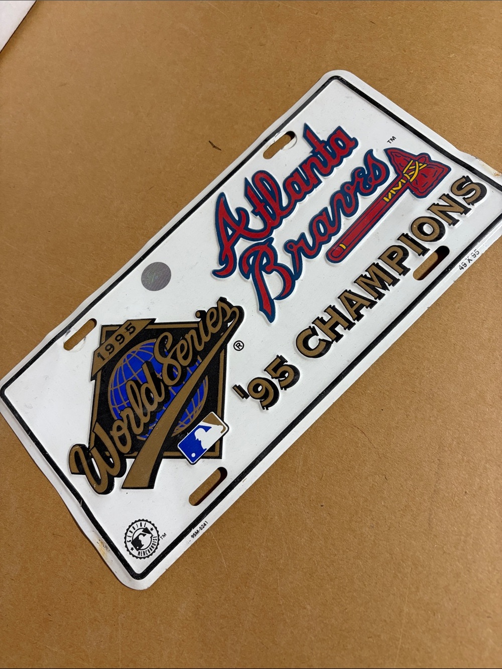 Atlanta Braves White '95 Champions License Plate